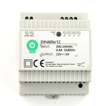 Napájecí zdroj DIN60W12 na DIN lištu - 12V / 5A / 60W