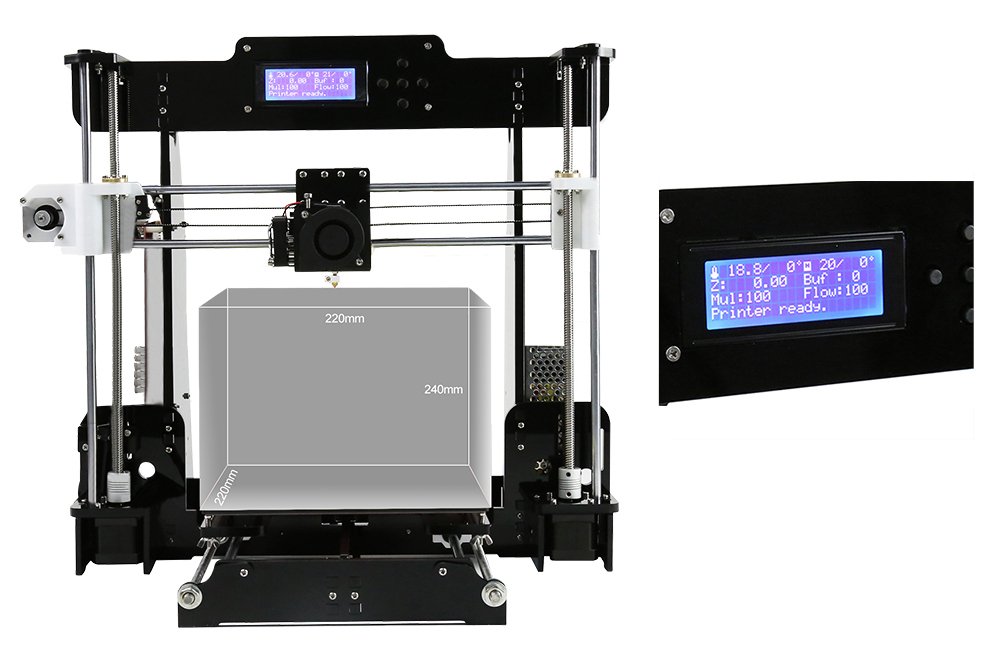 3D tiskárna Anet A8 - velikost tisku a zobrazení