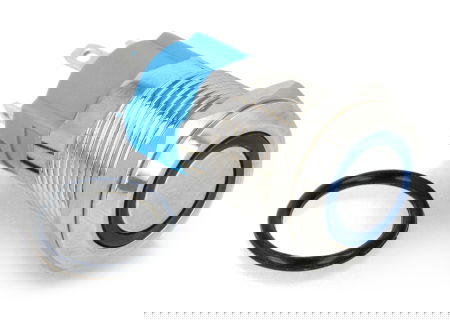 Monostabilní spínač ZAP-VYP - 2A/250V - plochý - modrý