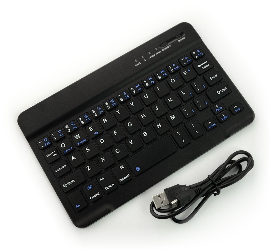 Bezdrátová klávesnice Bluetooth 3.0 - černá - 7 palců