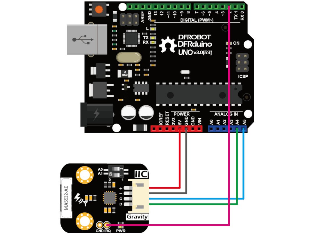 Schéma zapojení světelného senzoru DFRobot - Arduino