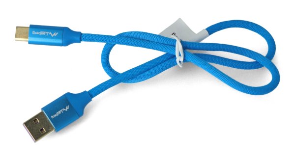 Kabel USB, typ A-C 2.0, modrý premium 5A - 0,5m