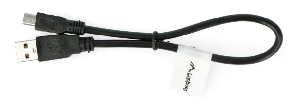 Kabel MiniUSB B - A 2,0 Lanberg 0,3 m - černý