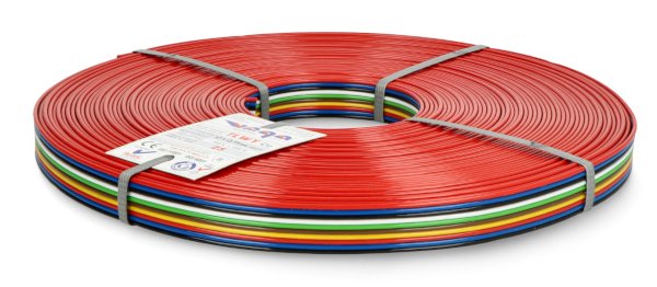 Plochý kabel TLWY - 10x0,75mm² / AWG 18 - vícebarevný - 25m