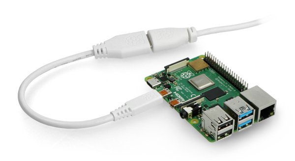 MicroHDMI - HDMI adaptér připojený k Raspberry Pi 4B