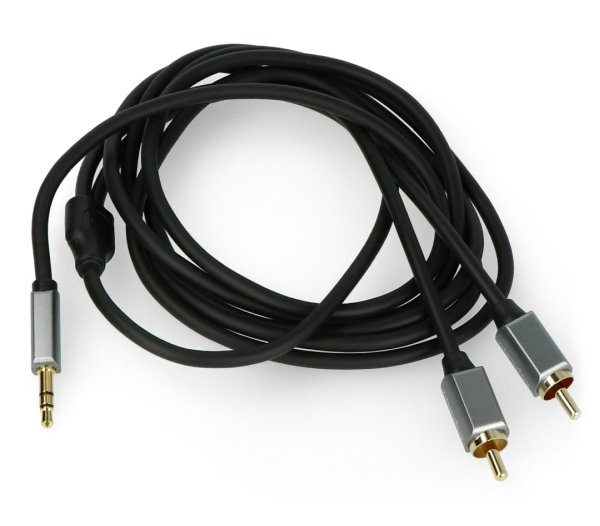Kruger & Matz Jack 3,5 mm - 2x RCA černý kabel - 1,8 m
