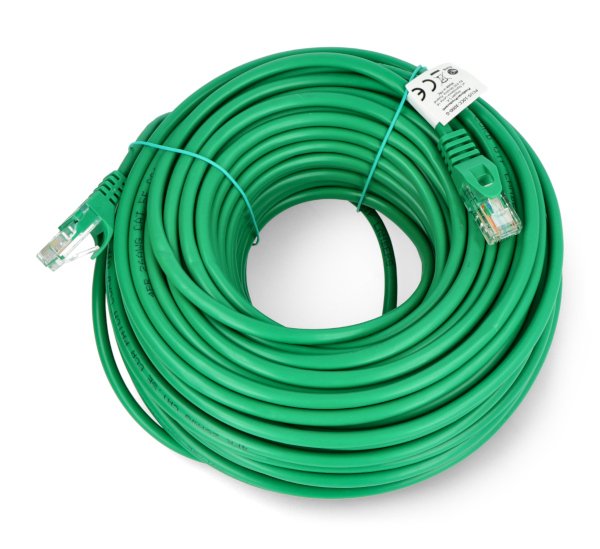 Lanberg Ethernet Patchcord UTP 5e 30m Fluke Passed - zelený