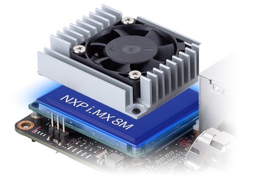 Procesor NXP chlazený chladičem s ventilátorem