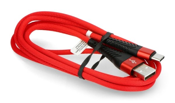 Kabel USB A - USB C EXtreme Spider v červené barvě.