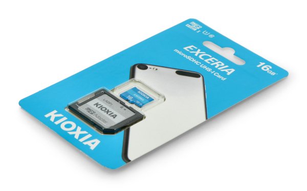 Paměťová karta Kioxia Exceria microSD 16 GB 100 MB / s M203 UHS-I U1 Class 10 s adaptérem