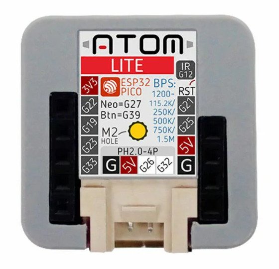 Konektory GPIO pro připojení dalších modulů rozšiřujících možnosti M5Atom Lite.