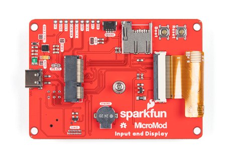 Deska SparkFun MicroMod a Display Carrier Board s USB Type-C, konektory M.2 MicroMod a slotem pro paměťovou kartu microSD.
