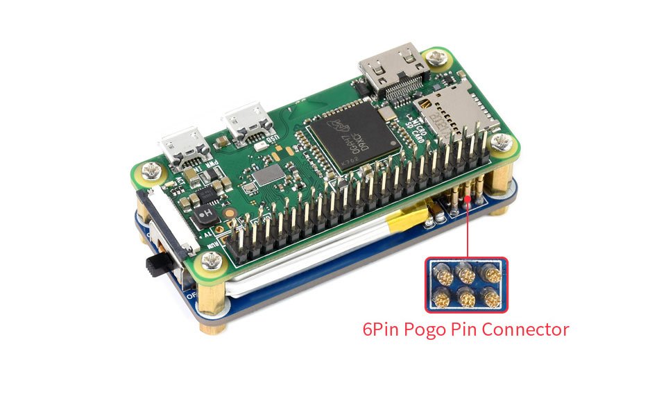 Pogo pin overlay pro Pi Zero