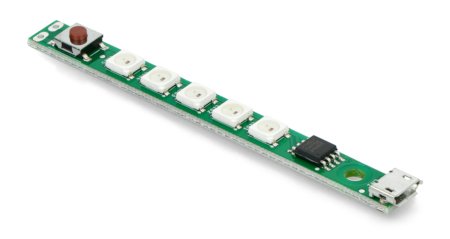 RGB LED pásek 5 x 5 V USB diody s voličem vzoru - Kitronik 3561