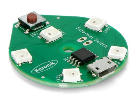 RGB LED pásek 5 x 5 V USB diody - kulaté - Kitronik 35158