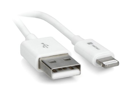 Natec USB A - Lightning kabel pro iPhone / iPad / iPod (MFI) - bílý - 1,5m