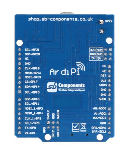 ArdiPi - vývojová deska s Raspberry Pi Pico W kompatibilní s Arduino Uno - SB Components 26630