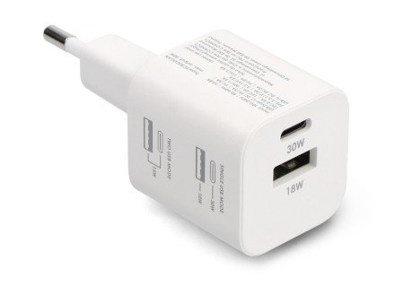 USB A USB C napájecí zdroj bílý eXtreme TC30CUGAN
