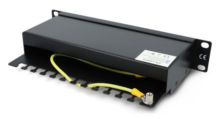 Patch Panel 12-portový stíněný - pro 10'' serverové racky - 1U kat. 6 - černý - Lanberg PPF6-9012-B