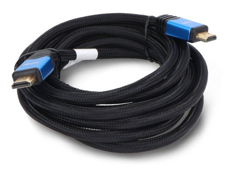 Kabel HDMI 2.0 - černý opletený - 3 m - Lanberg CA-HDMI-20CU-0030-BL