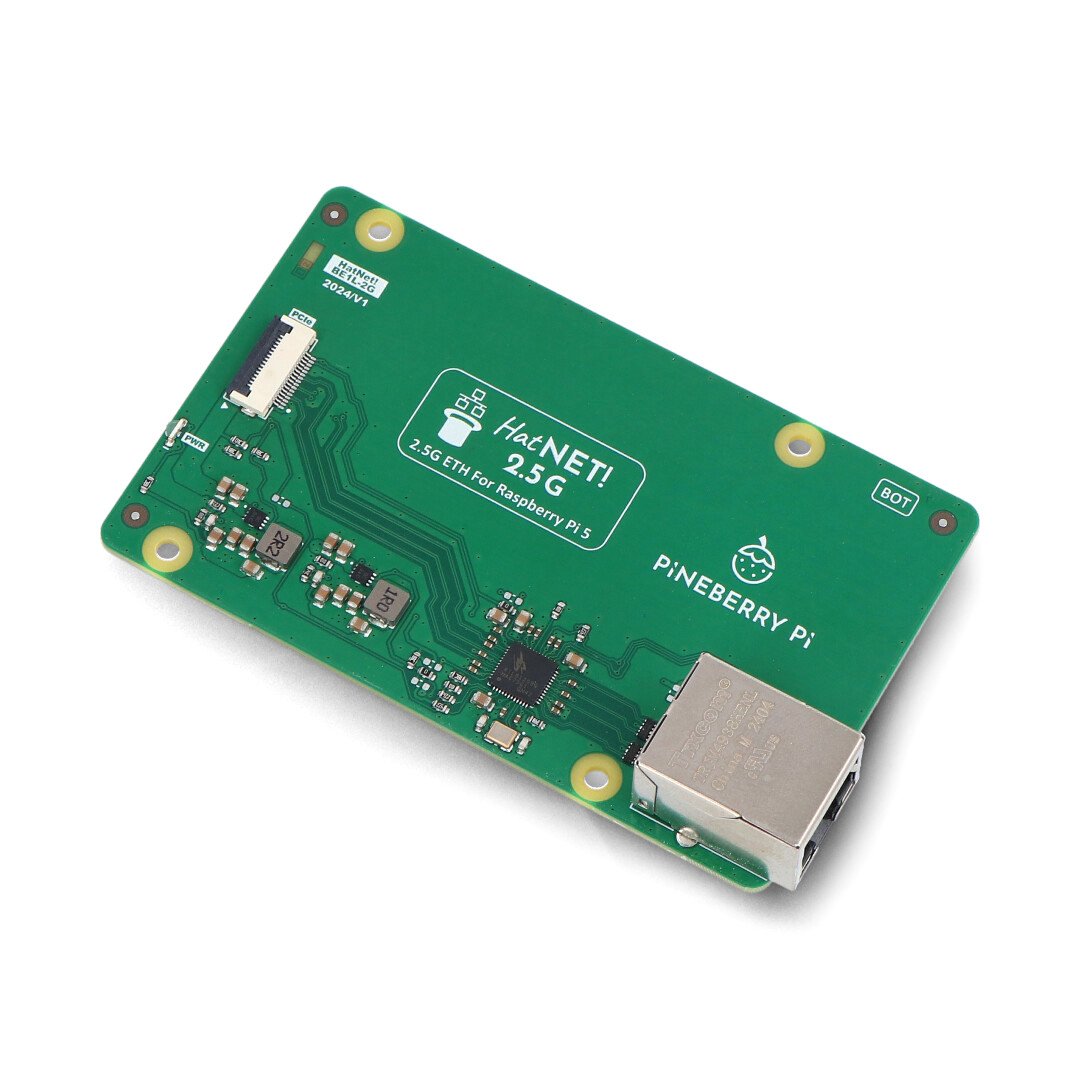 Pineberry Pi HatNET! 2.5G – Ethernet overlay pro Raspberry Pi 5