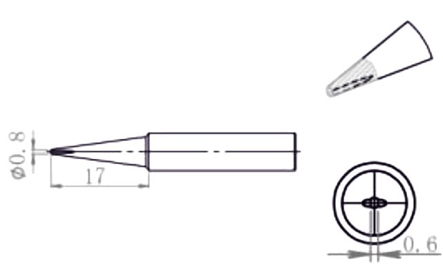 Hrot Q-T-0.8D pro rychlé pájecí stanice - řada 960-0.8D