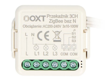 Tuya - 3-kanálové mini relé bez N - ZigBee - Android / iOS aplikace - OXT SWTZ33