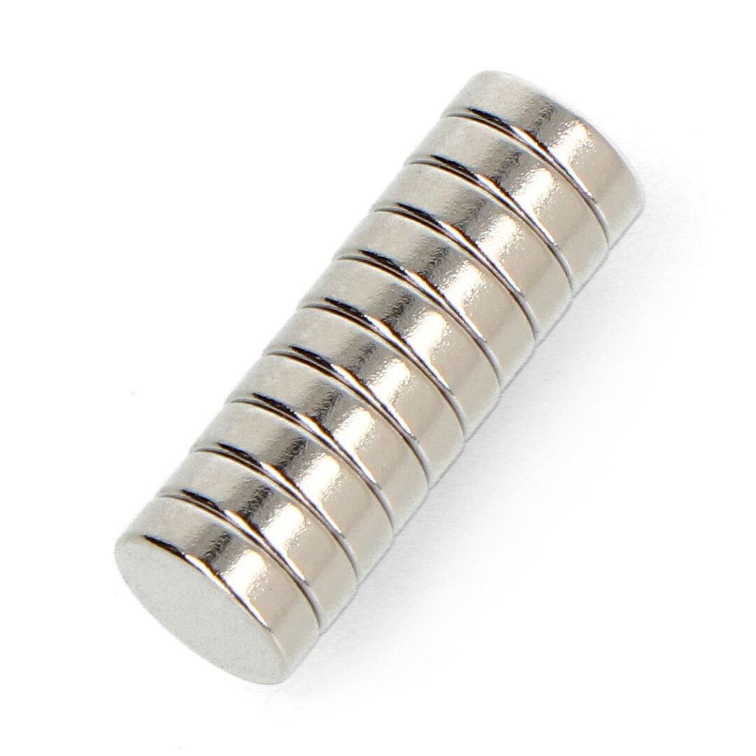 Neodymový kulatý magnet N42 / Ni + Cu + Ni - 7 x 2 mm - 10 ks.