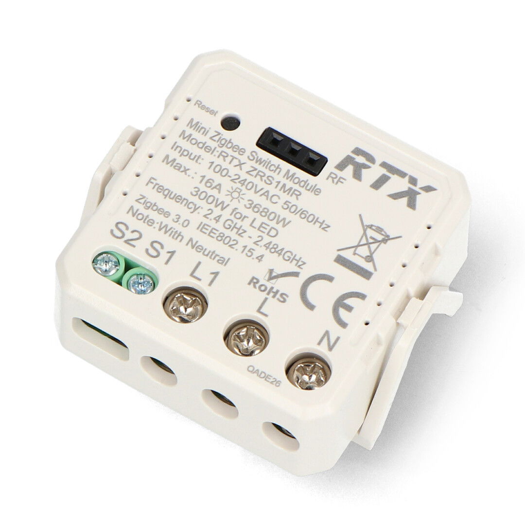 Tuya - jednokanálové mini relé 16 A - ZigBee - Android / iOS aplikace - RTX ZRS1M