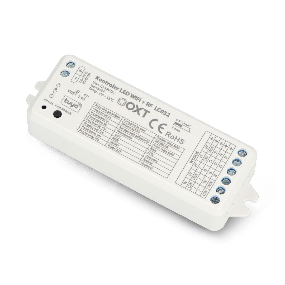 Tuya - RGBW + CCT 5v1 ovladač LED pásku - WiFi / RF SD - Android / iOS aplikace - OXT LC032