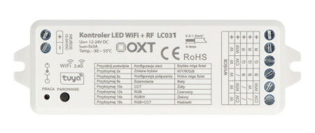 Tuya - RGBW + CCT 5v1 ovladač LED pásku - ZigBee / RF SD - Android / iOS aplikace - OXT LC031