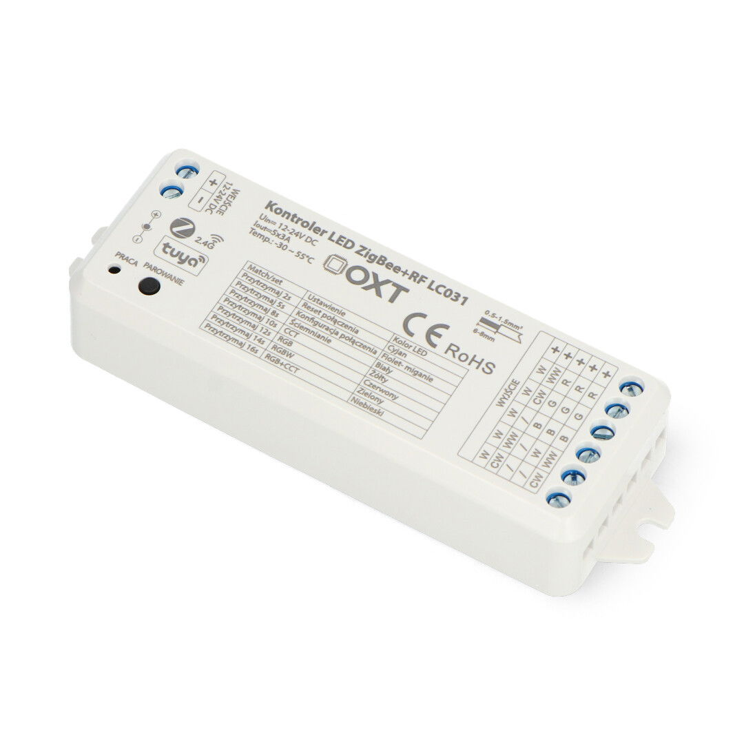 Tuya - RGBW + CCT 5v1 ovladač LED pásku - ZigBee / RF SD - Android / iOS aplikace - OXT LC031