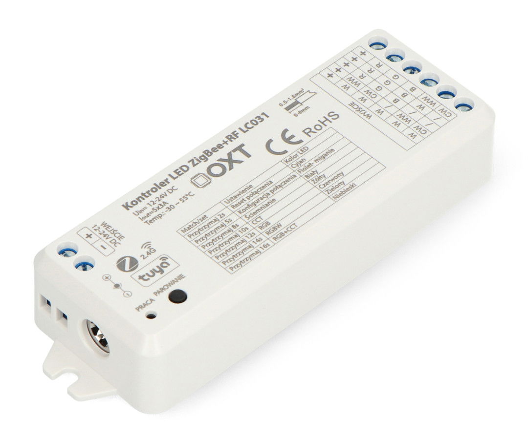 Tuya - RGBW + CCT 5v1 ovladač LED pásku - ZigBee / RF SD - Android / iOS aplikace - OXT LC031