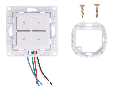 Shelly Wall Switch 4 - inteligentní nástěnný vypínač - 4 tlačítka - bílá