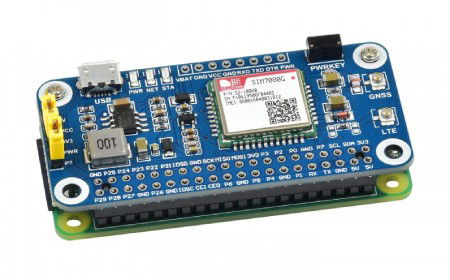 NB-IoT / Cat-M (eMTC) / GNSS HAT - SIM7080G - štít pro Raspberry Pi - Waveshare 17693