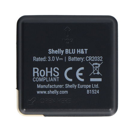 Shelly BLU H&T - inteligentní Bluetooth snímač teploty a vlhkosti - černý