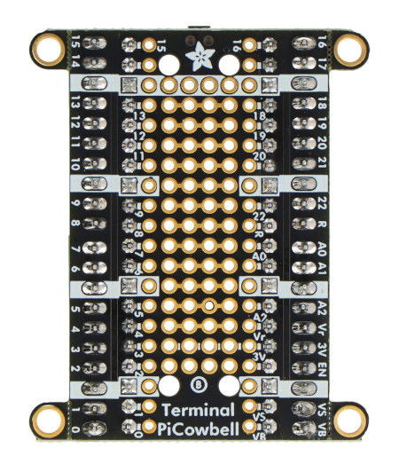 PiCowbell Terminal - Štít pro Raspberry Pico / Pico W - Šroubové konektory - Tlačítko Reset - STEMMA QT - Adafruit 5907