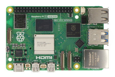 Pátá verze Raspberry Pi, pohled shora