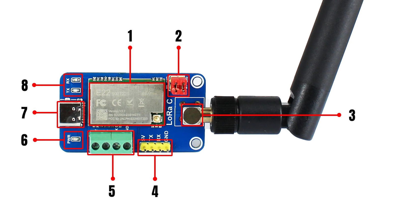 LoRa 868MHz modul - USB C - SB Components 28085