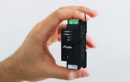Shelly Qubino Wave Pro Shutter - 2kanálové Z-Wave relé s měřičem výkonu na DIN lištu