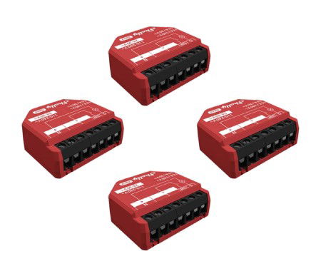 Shelly 1PM Gen3 - 1kanálové zapuštěné relé / regulátor - WiFi / Bluetooth s měřením energie - aplikace pro Android / iOS - 4 ks.