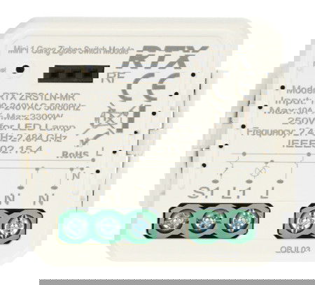 Tuya - jednokanálové mini relé 10A - ZigBee - aplikace pro Android/iOS - RTX ZRS1LN-MR