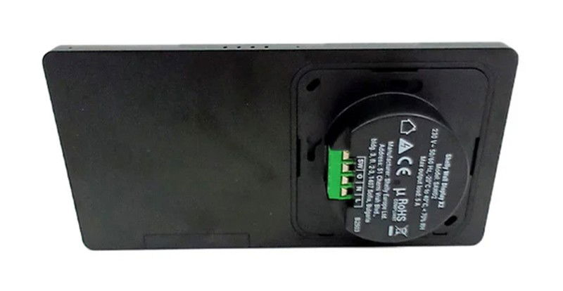 Shelly Wall Display X2 - Chytrý ovládací panel s 5A WiFi/Bluetooth relé + BLU H&T senzorem - Černý