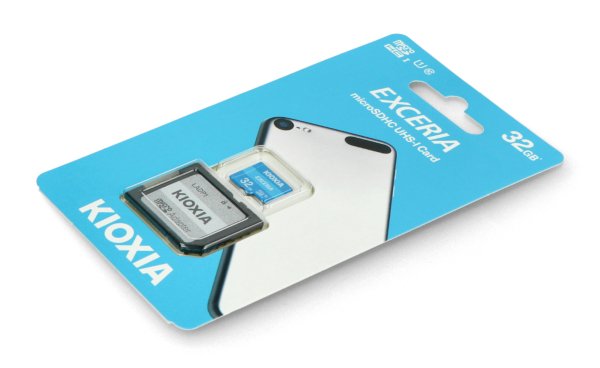 Paměťová karta Kioxia Exceria microSD 32 GB 100 MB / s M203 UHS-I U1 třída 10 s adaptérem