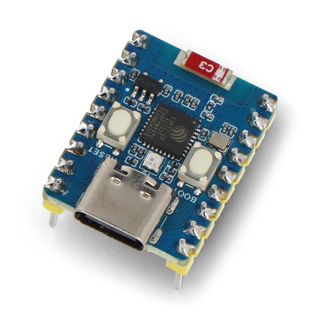 ESP32-C3-Zero-M - Vývojová deska pro WiFi / Bluetooth - s konektory - ESP32-C3FN4 - Waveshare 25532