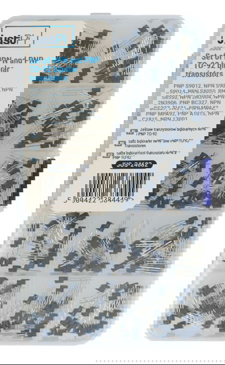 Sada bipolárních tranzistorů NPN a PNP TO-92 - 15 hodnot - E49 - 300 ks - justPi