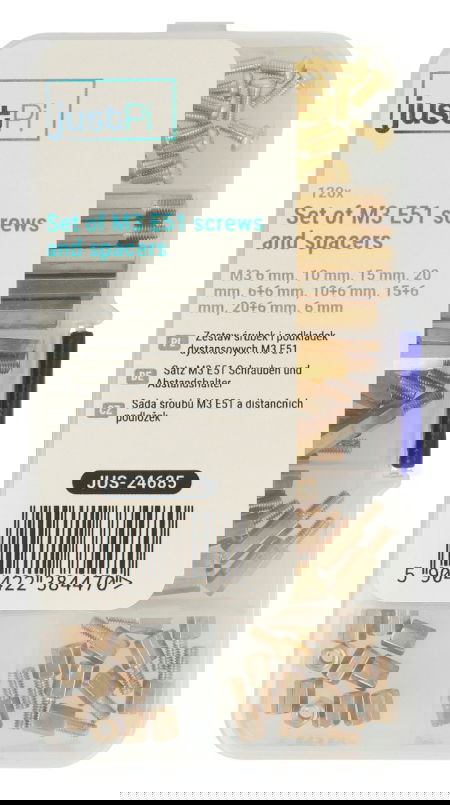 Sada šroubů a podložek M3 E51 - 120 ks - justPi