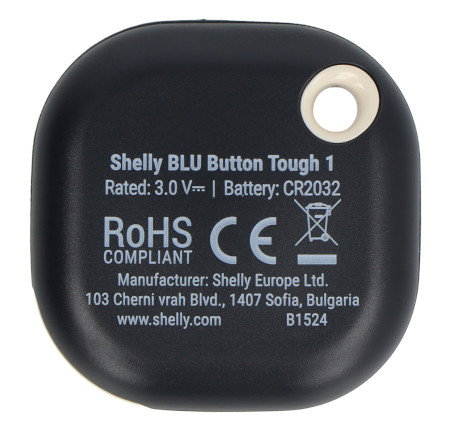 Shelly Blu Button Tough 1 - tlačítko pro aktivaci akcí a scén s Bluetooth - černé