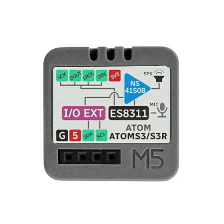Atomic Voice Base - modul pro rozpoznávání hlasu s mikrofonem a reproduktorem - rozšiřující modul pro M5Atom - M5Stack A149