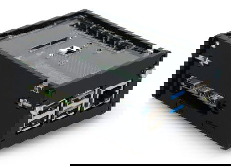 Pouzdro pro Raspberry Pi 4B s nastavitelným držákem kamery - černé